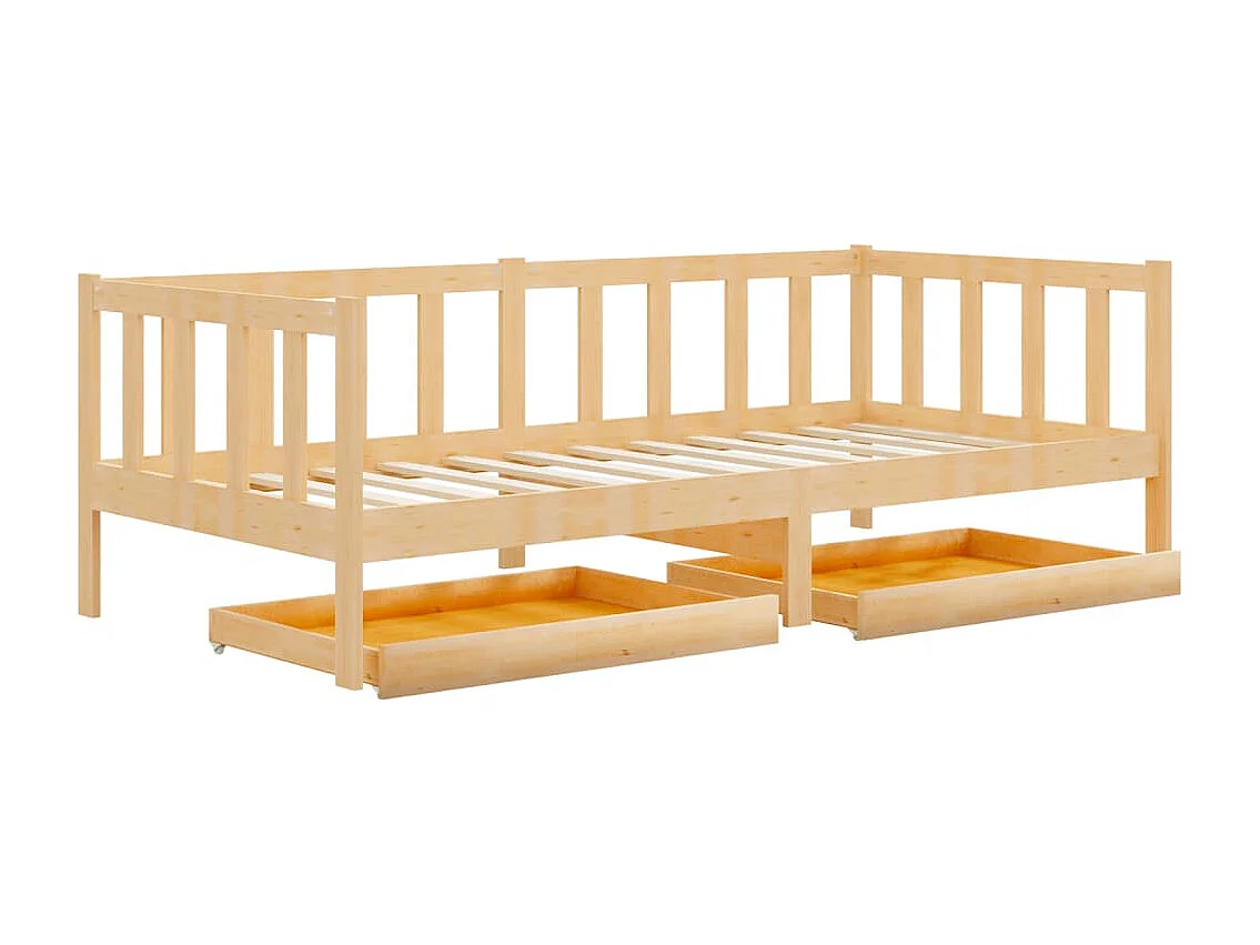 Lit de jour sans matelas avec tiroirs 90x200 cm bois pin massif