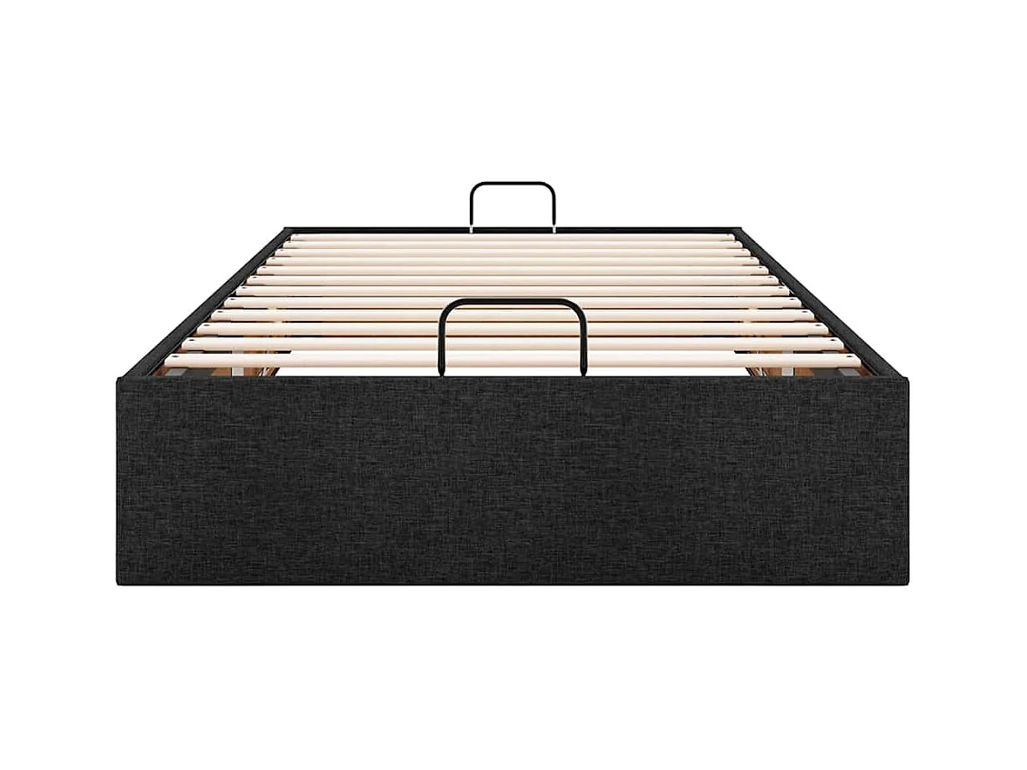 Cadre de lit ottoman sans matelas noir 90x200 cm tissu