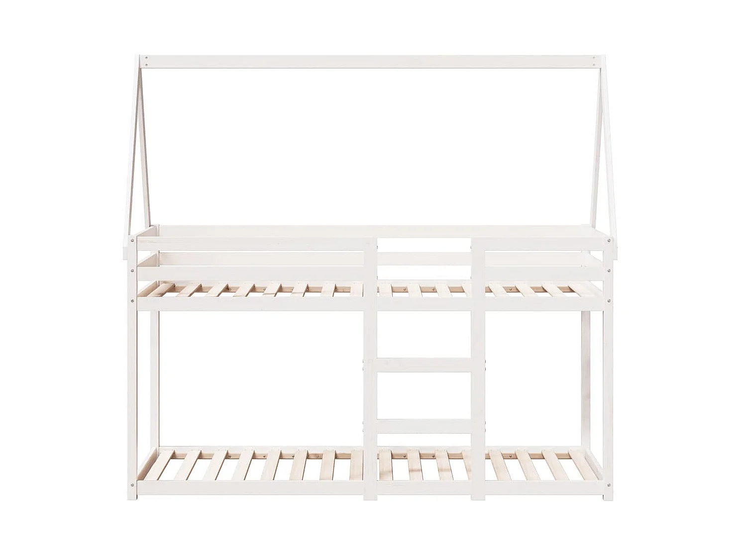 Litera sin colchón blanca 75x190 cm madera maciza de pino