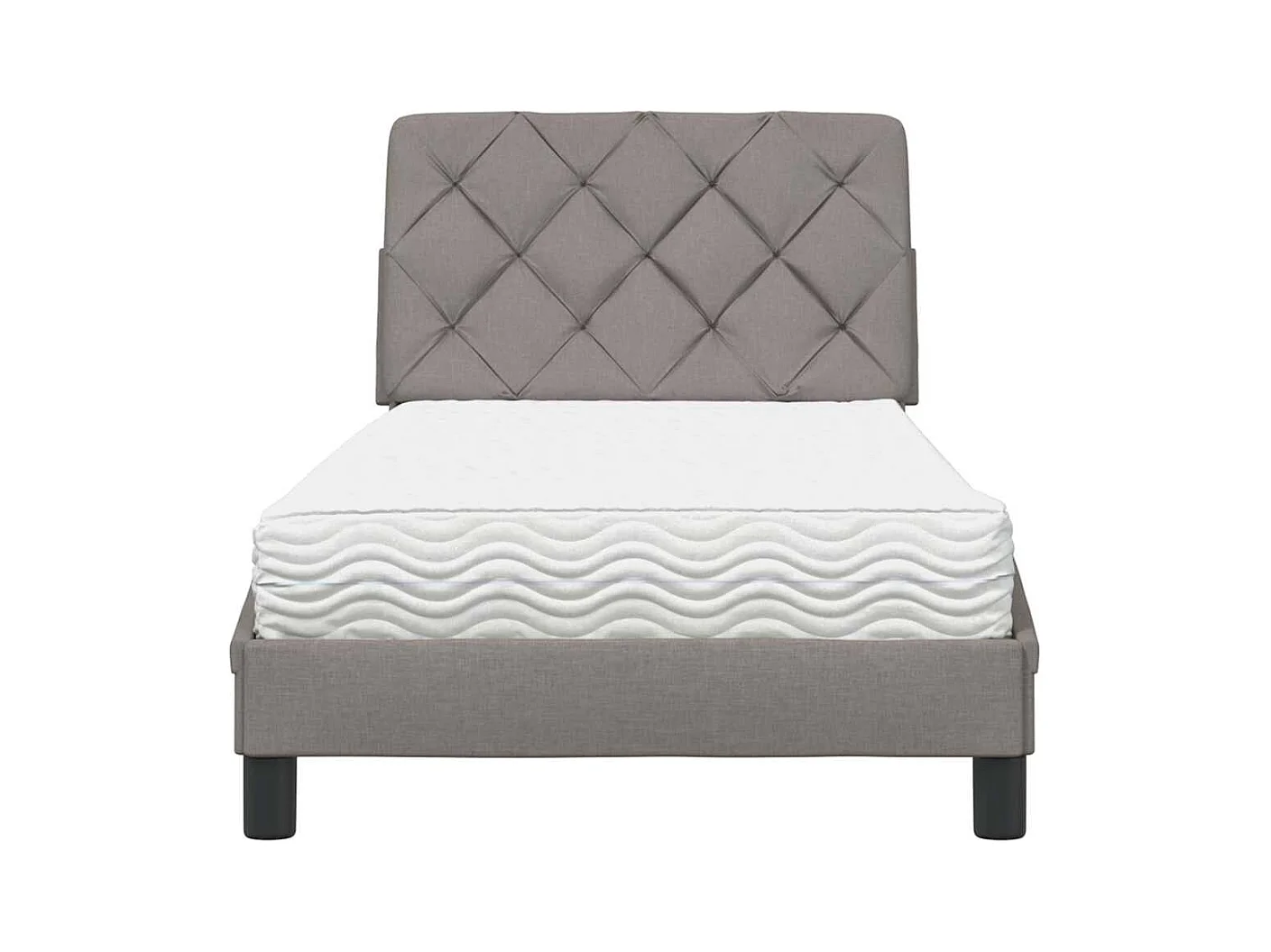 Lit avec matelas taupe 90x200 cm tissu