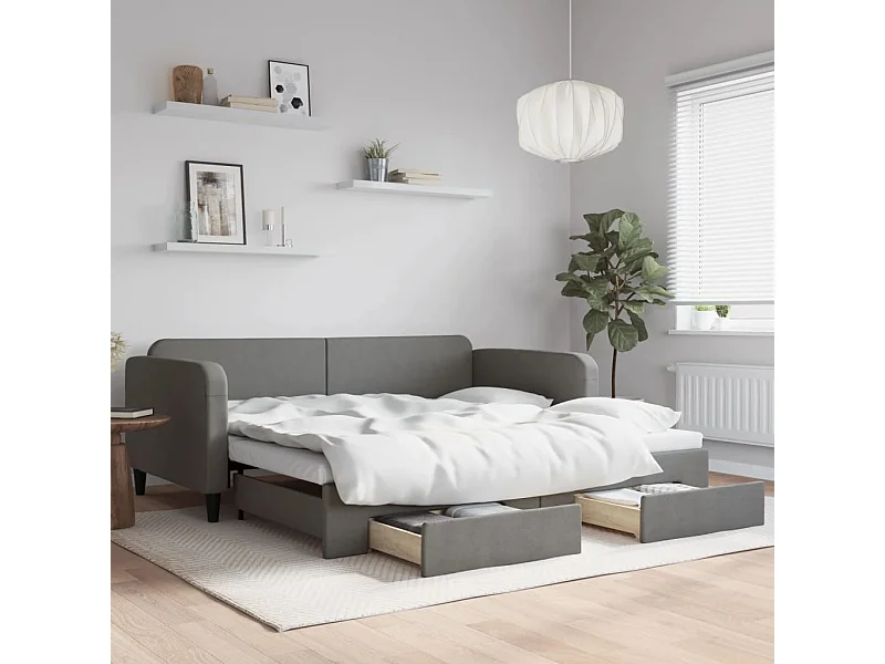 Dagbed met onderschuifbed en lades zonder matras 100x200 cm