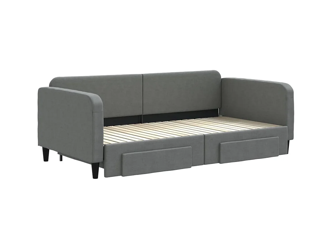 Divano letto con rotelle e cassetti senza materasso 100x200 cm