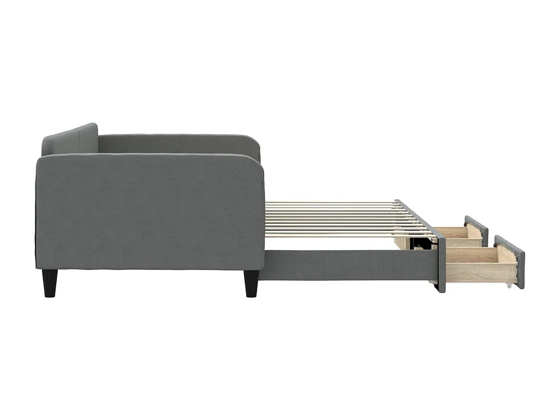 Lit de jour avec gigogne et tiroirs sans matelas 100x200 cm