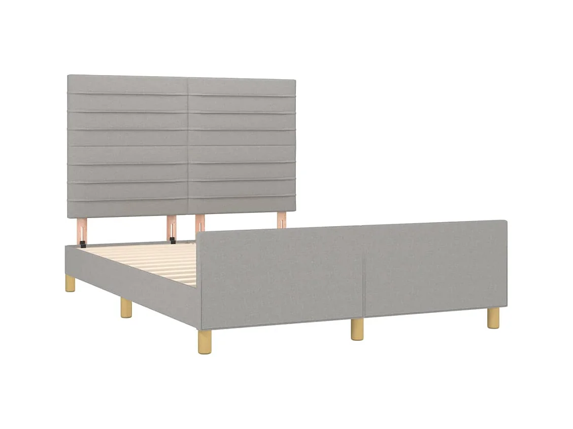 Struttura letto senza materasso tessuto grigio chiaro 140x190 cm