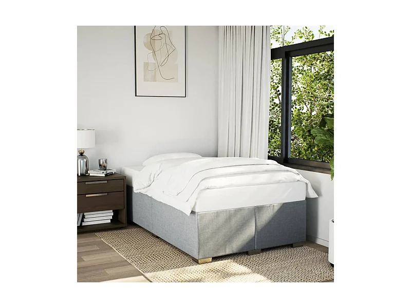Struttura letto senza materasso tessuto grigio chiaro 120x200 cm