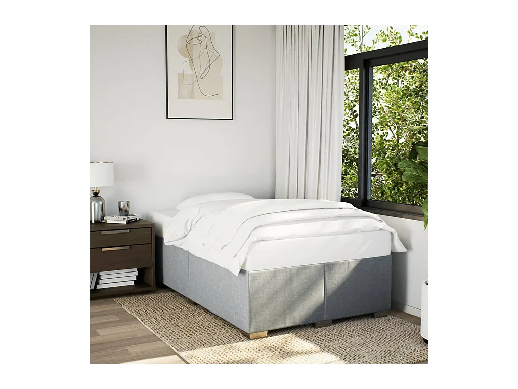 Struttura letto senza materasso tessuto grigio chiaro 120x200 cm