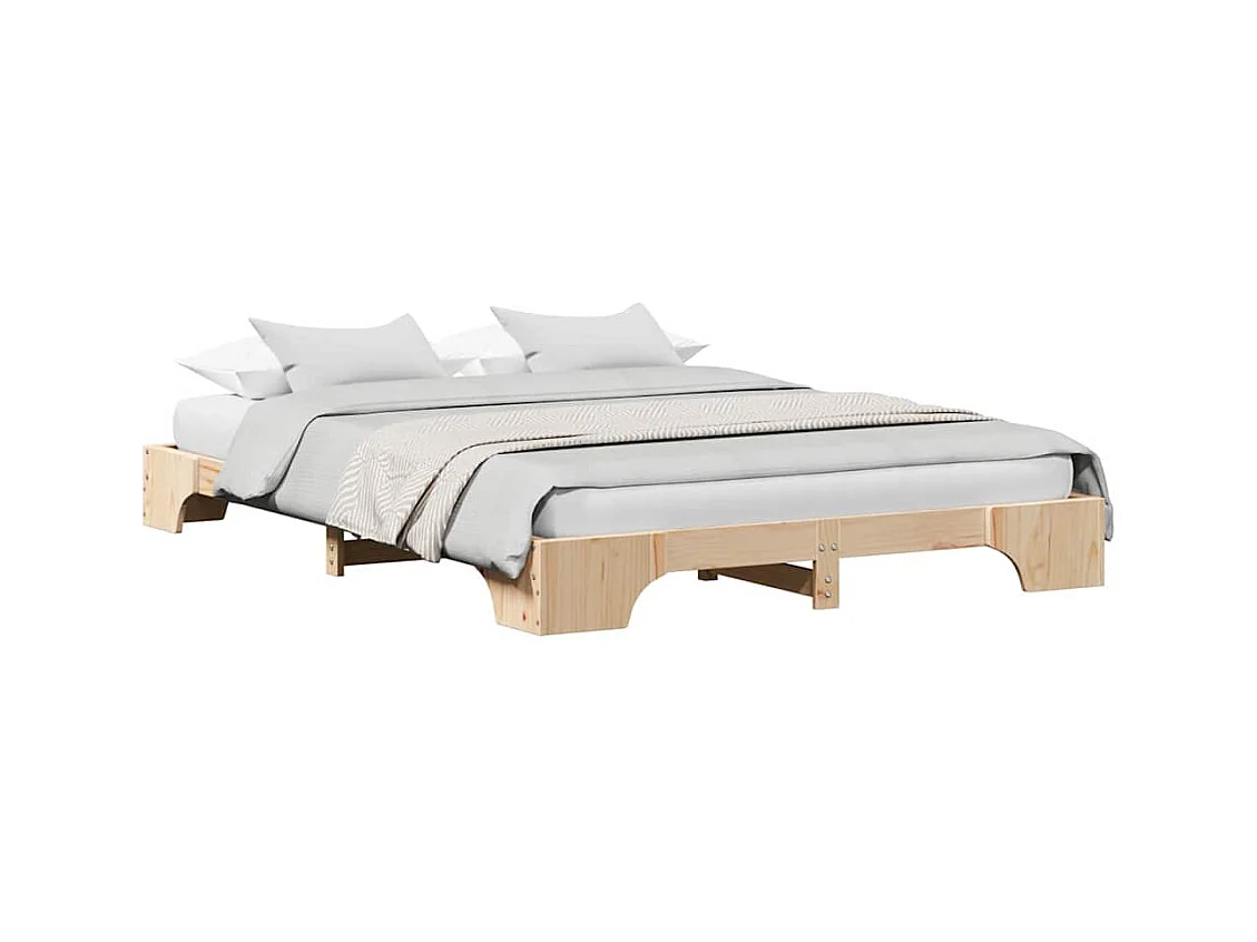Struttura letto in pino massello 150 x 200 cm Legno di pino massello