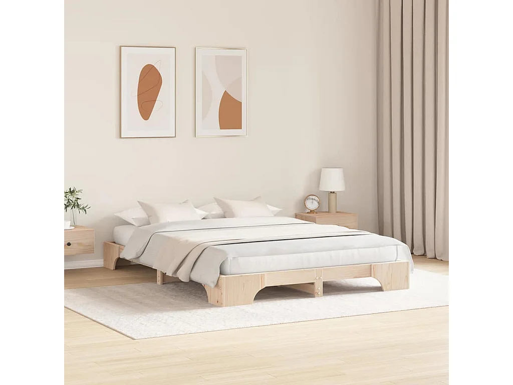 Cadre de lit Pin massif 150 x 200 cm Bois massif en pin
