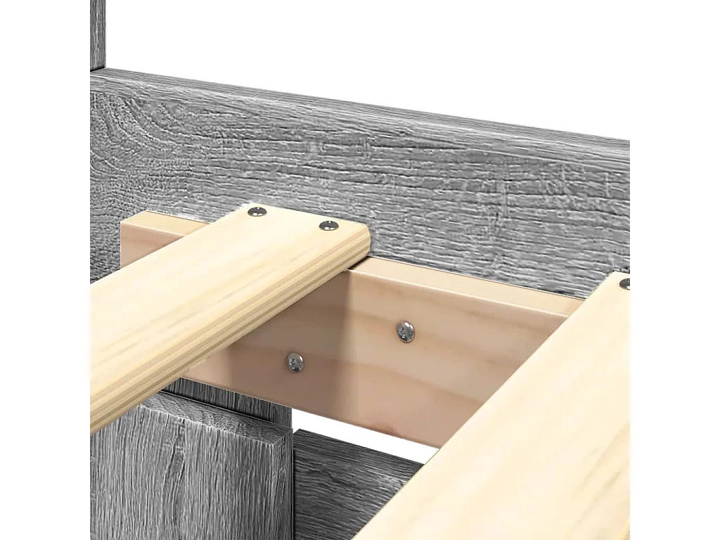 Bedframe en hoofdbord zonder matras Sonoma grijs 180x200 cm