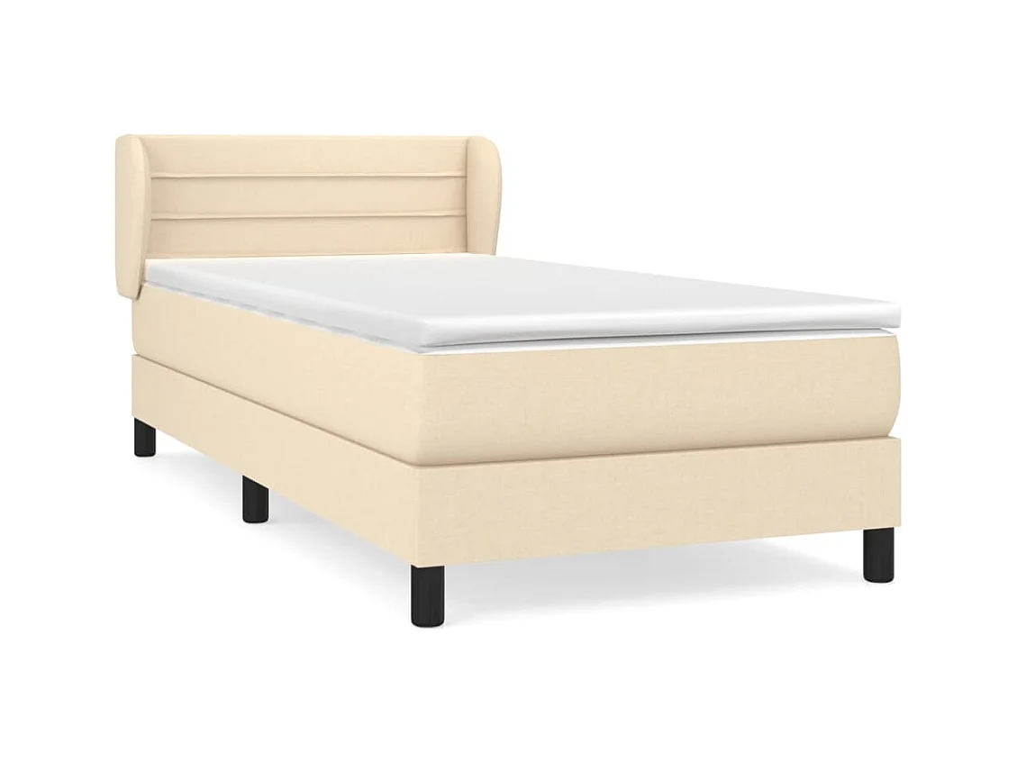 Somier de láminas con colchón Crema 80x200 cm Tejido