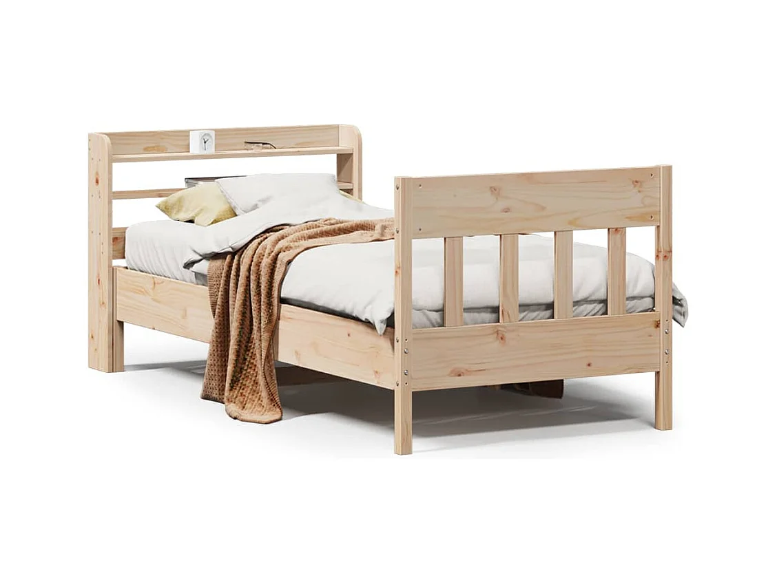 Struttura letto senza materasso 90x190 cm in legno massello di pino