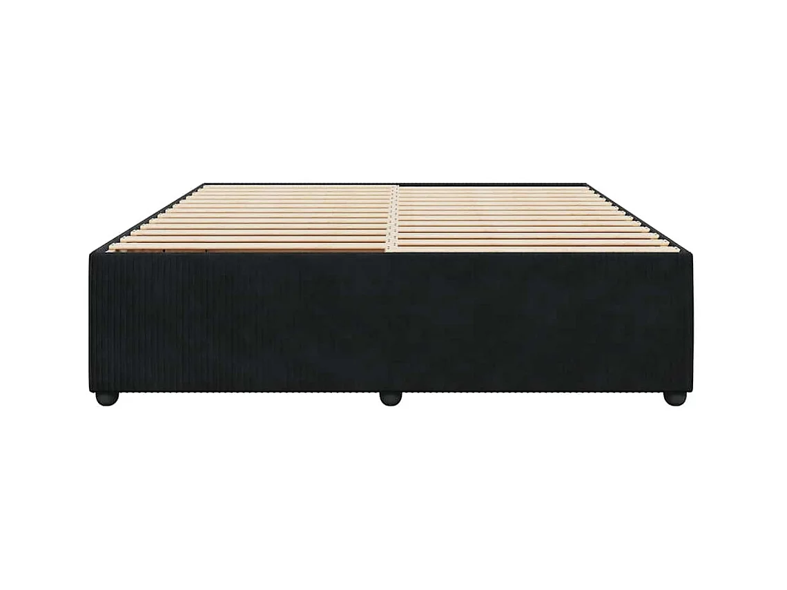 Struttura letto senza materasso nero 180x200 cm velluto