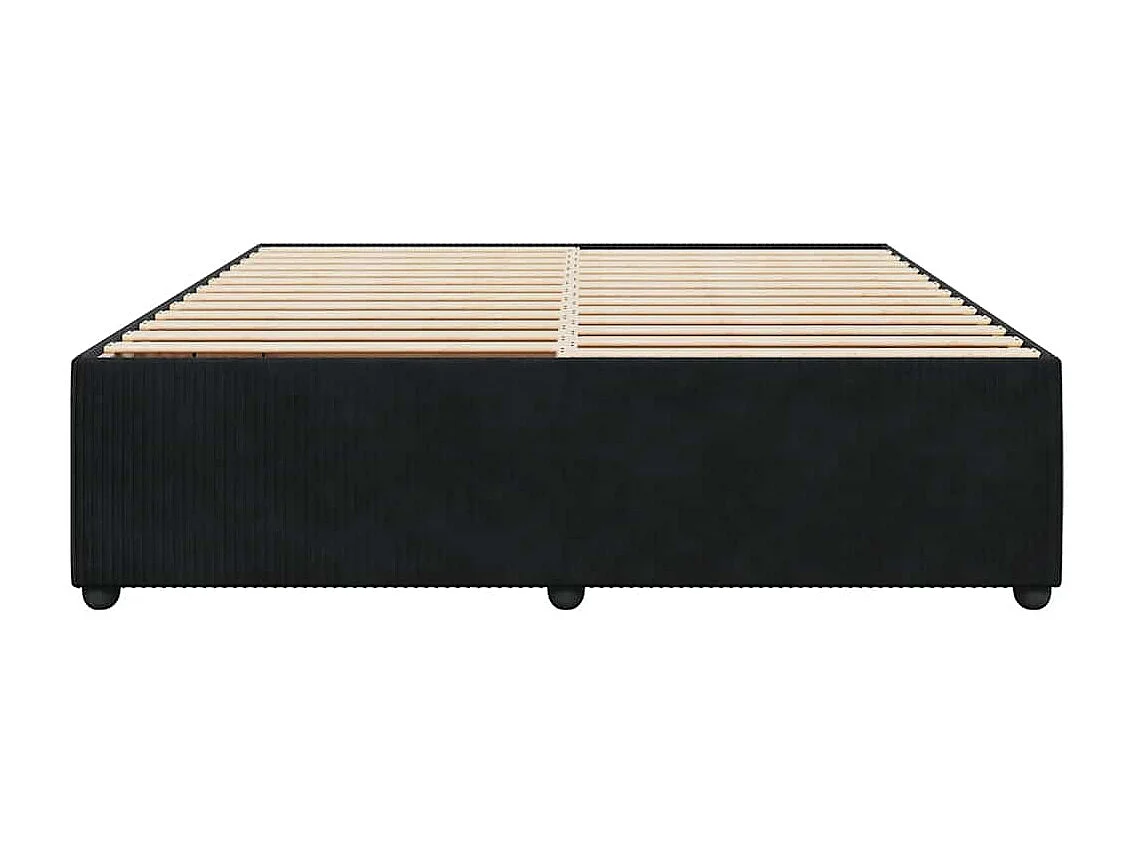 Struttura letto senza materasso nero 180x200 cm velluto