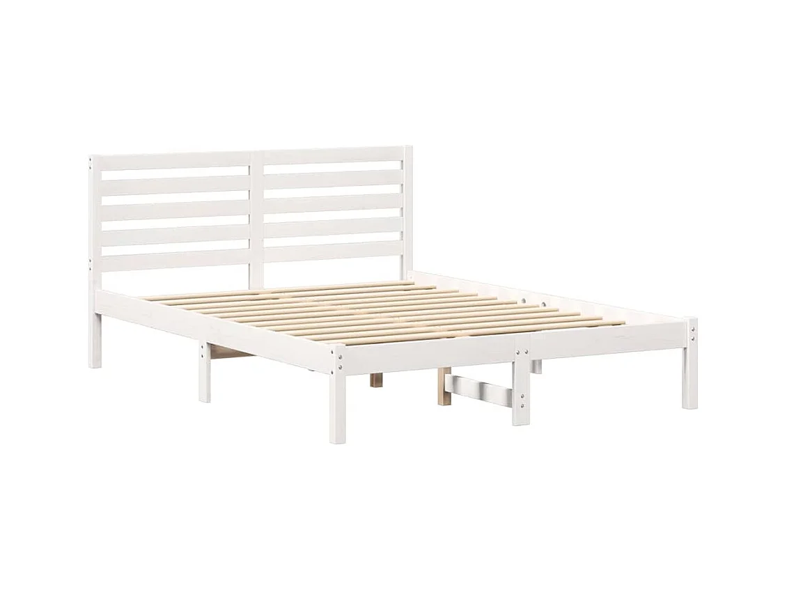 Estructura de cama blanca 120 x 200 cm Madera maciza de pino