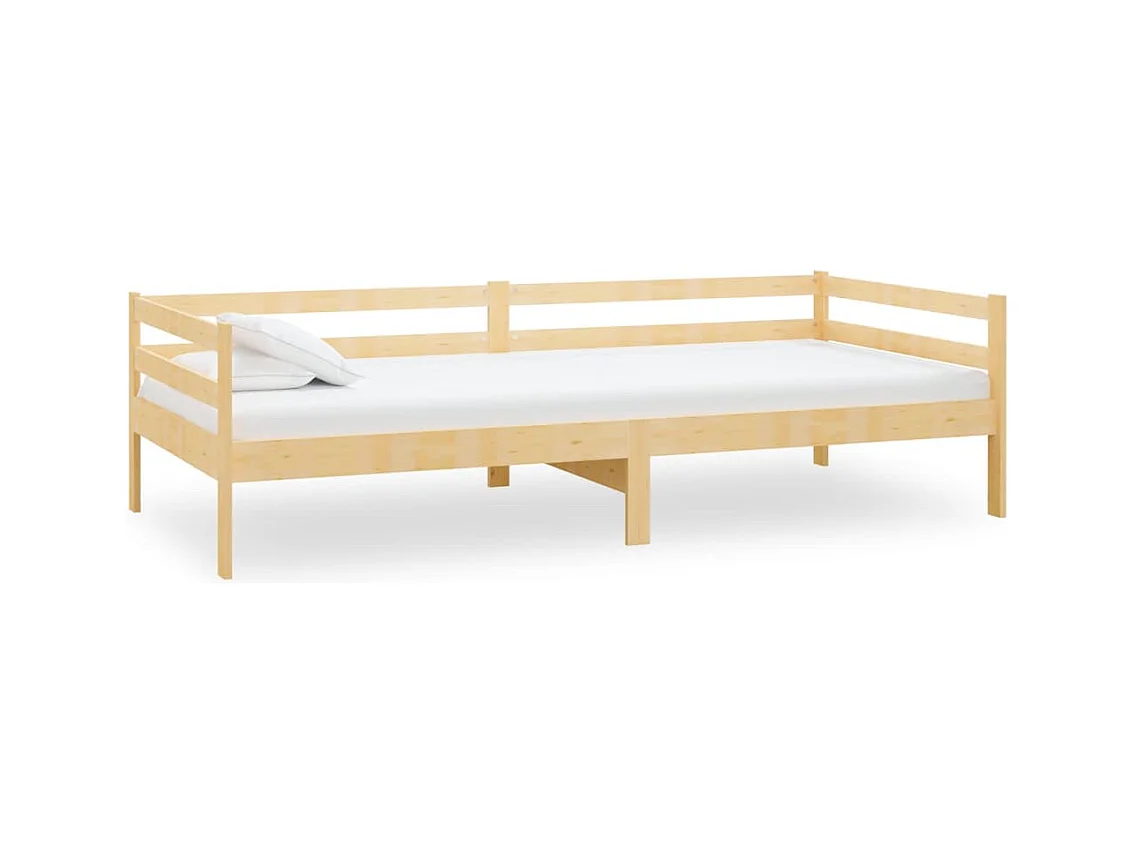 Lit de repos avec matelas 90x200 cm Bois de pin massif