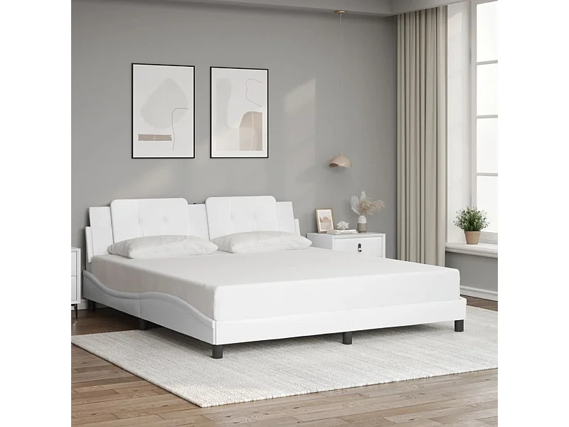 Bedframe zonder matras wit 180x200 cm kunstleer