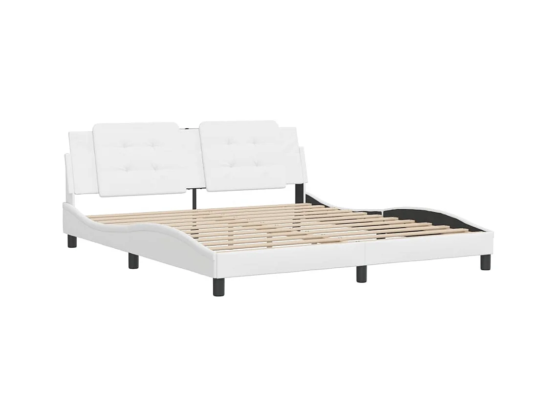 Bedframe zonder matras wit 180x200 cm kunstleer