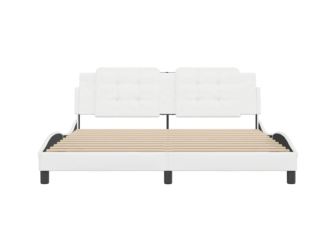 Bedframe zonder matras wit 180x200 cm kunstleer