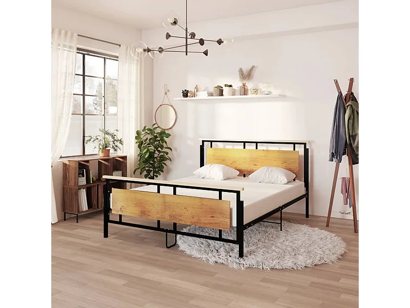 Cadre de lit sans matelas métal 160x200 cm