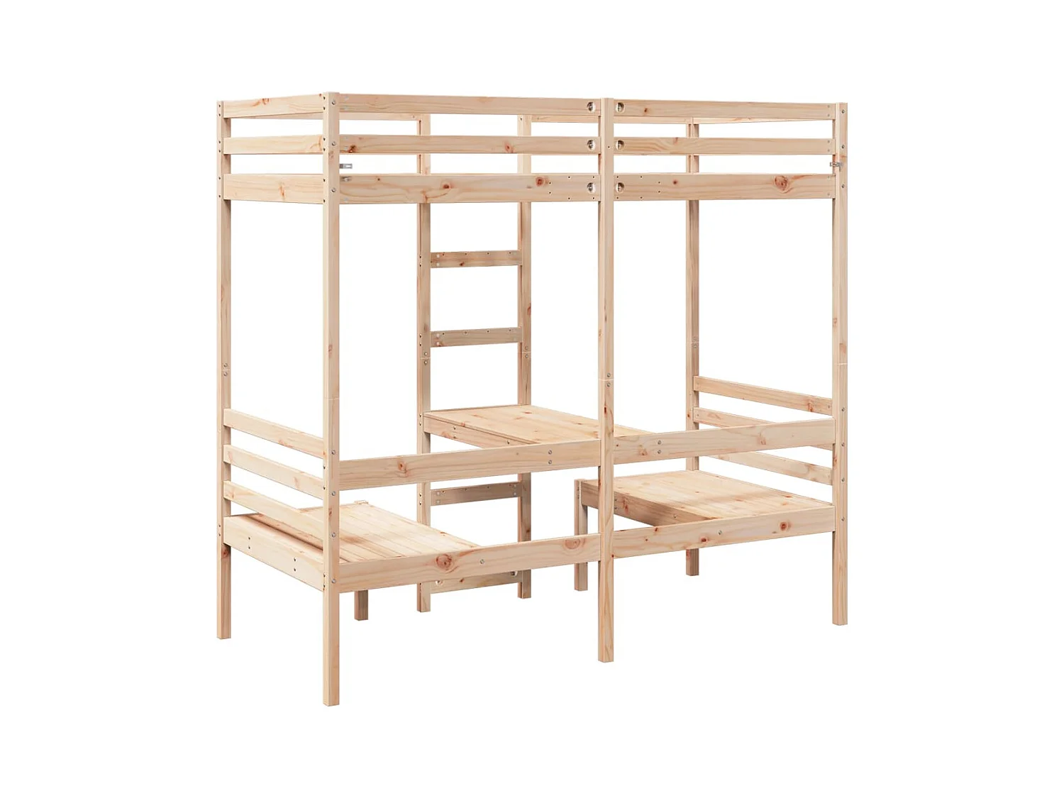 Lit mezzanine avec bureau et chaises 80x200 cm pin massif