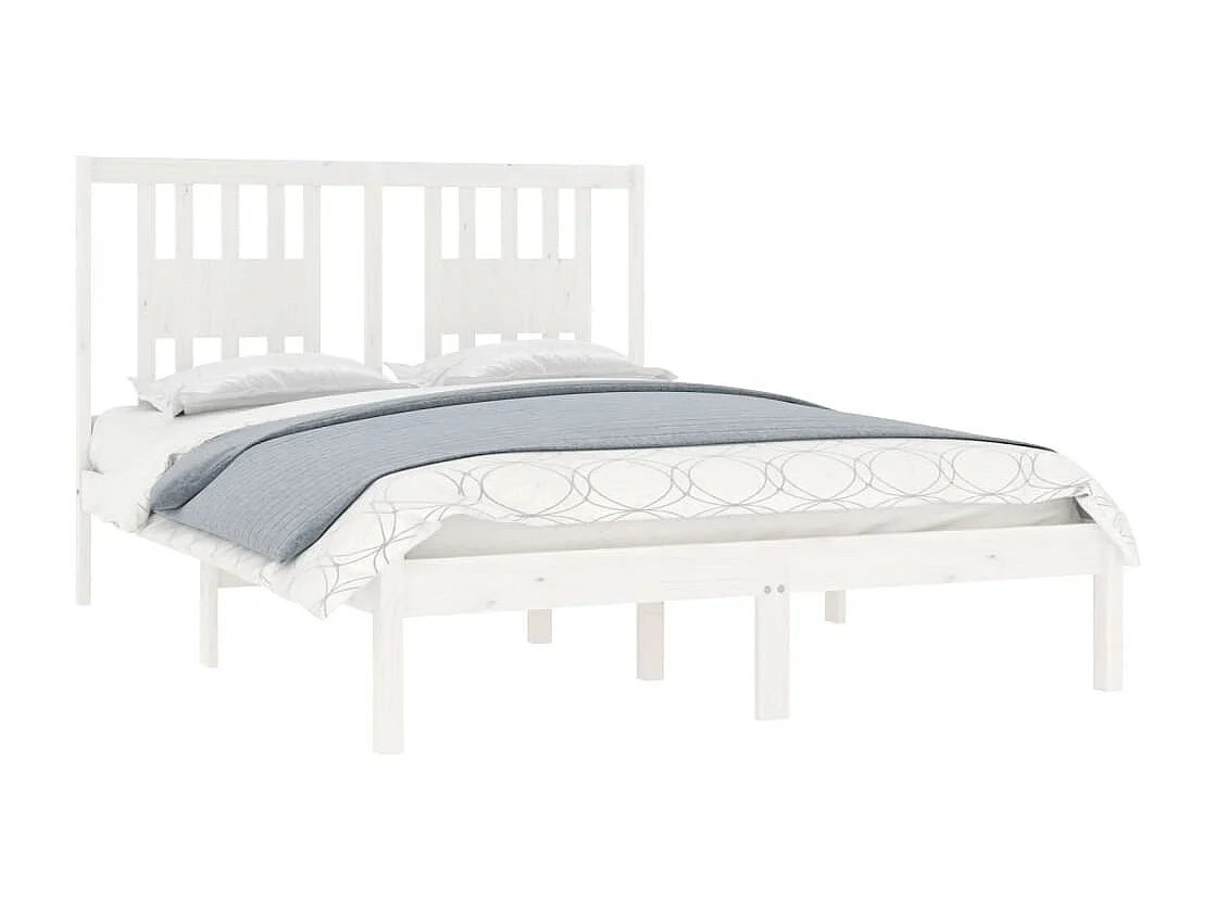 Bedframe zonder matras wit massief hout 140x190 cm