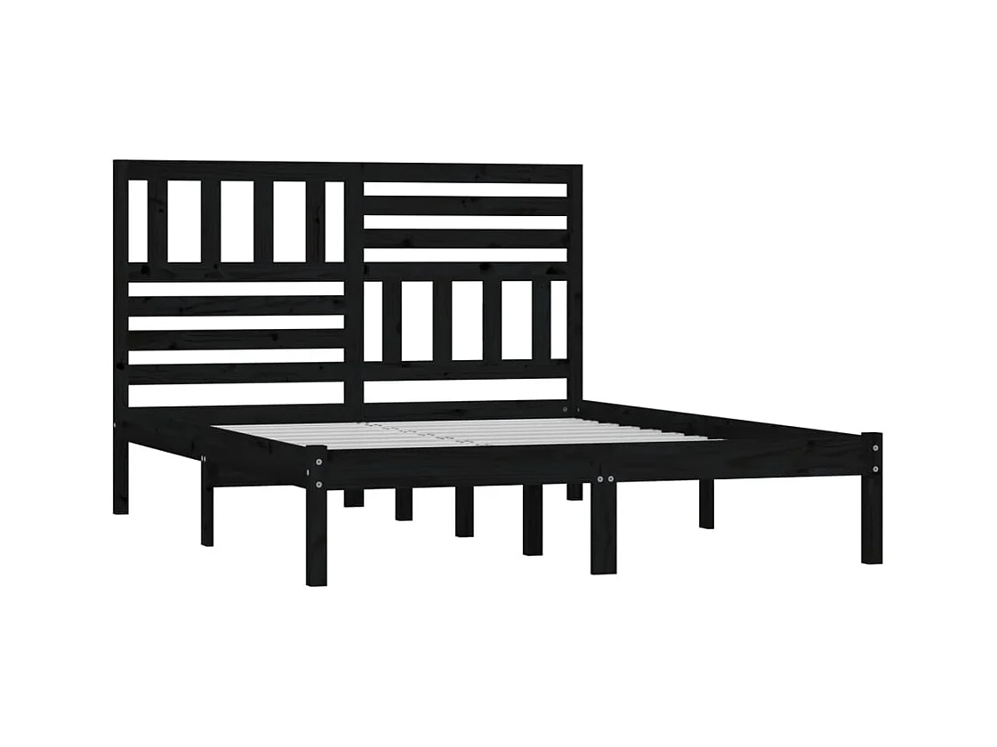 Bettgestell ohne Matratze schwarz Massivholz Kiefer 140x190 cm