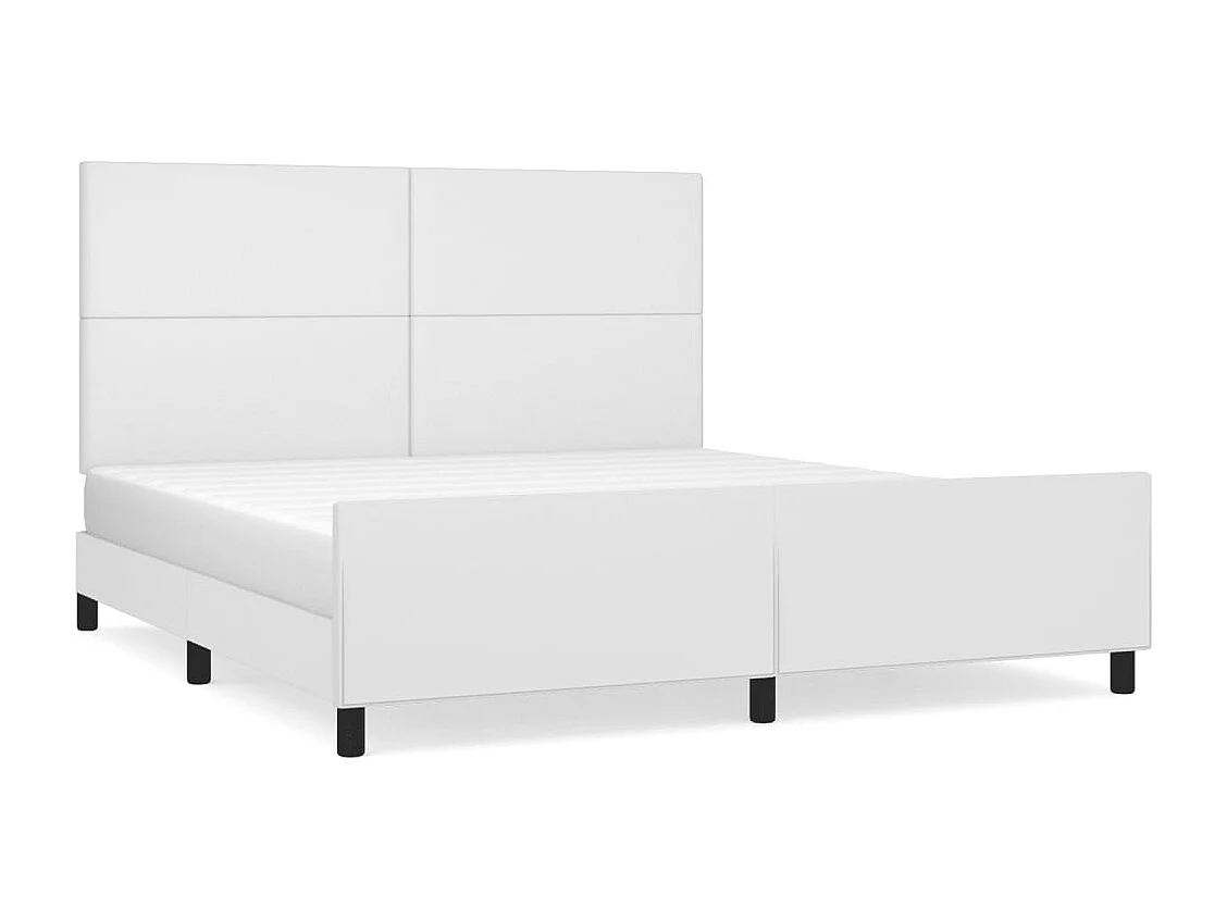 Struttura letto senza materasso bianco 160x200 cm similpelle