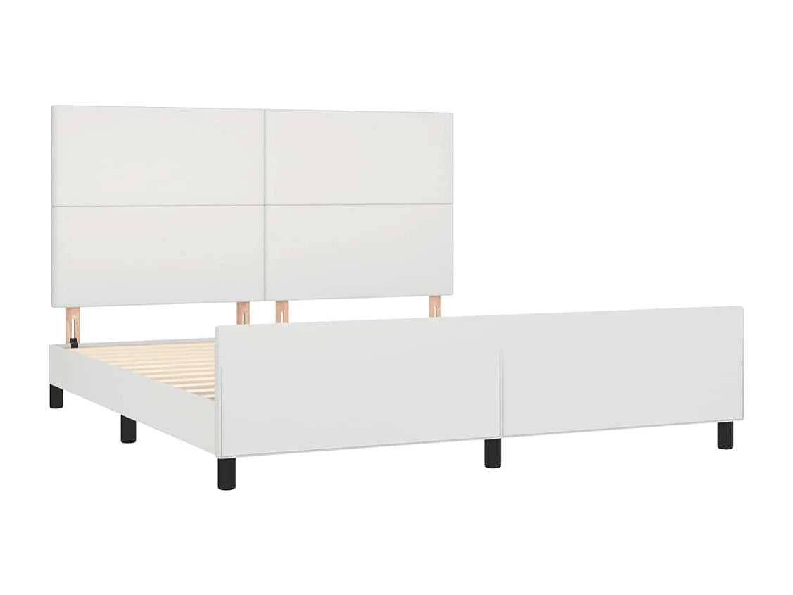 Struttura letto senza materasso bianco 160x200 cm similpelle