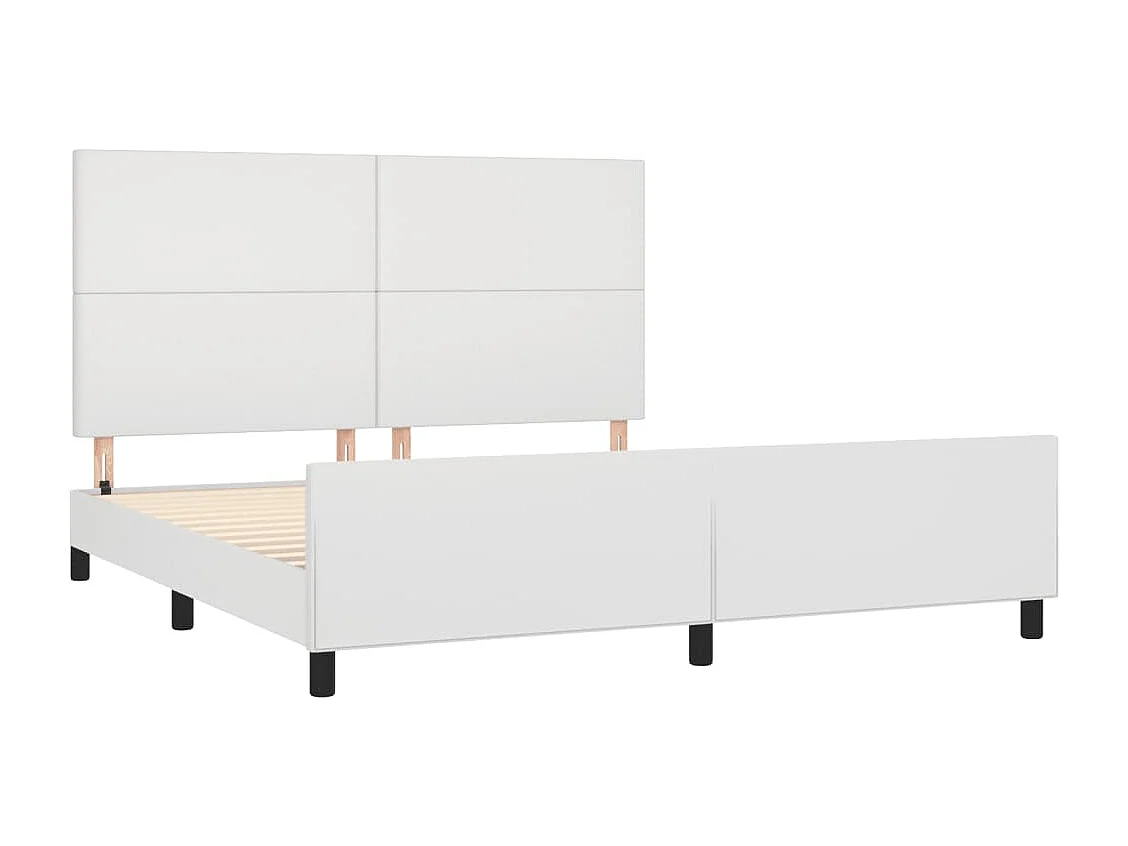 Struttura letto senza materasso bianco 160x200 cm similpelle
