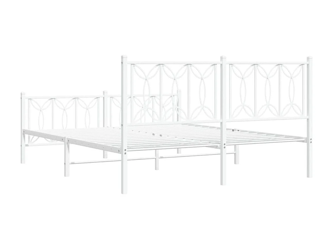 Struttura letto in metallo senza materasso e pediera bianca 160x200 cm