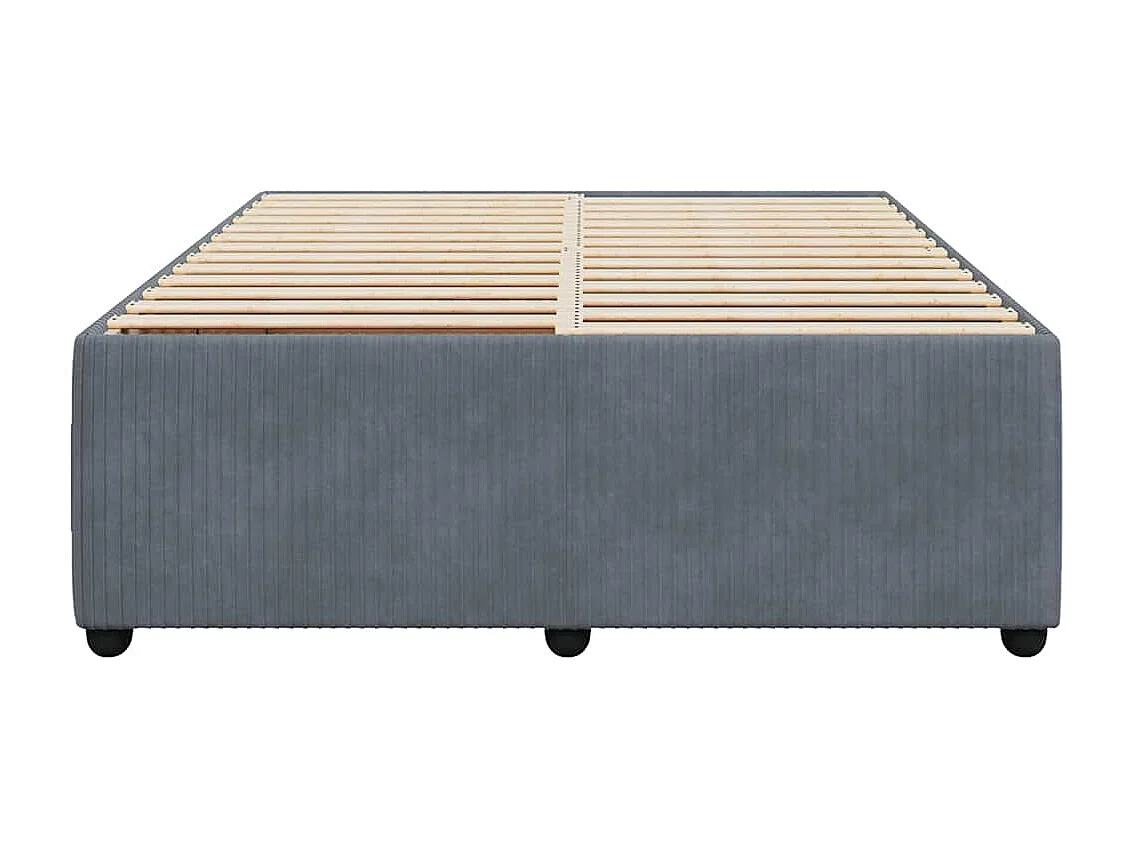 Struttura letto senza materasso grigio scuro 140x190 cm velluto