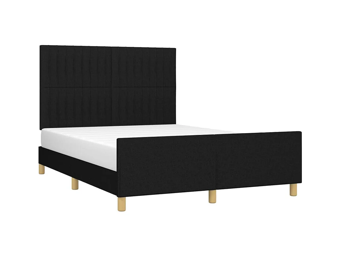 Struttura letto senza materasso nera 140x190 cm tessuto
