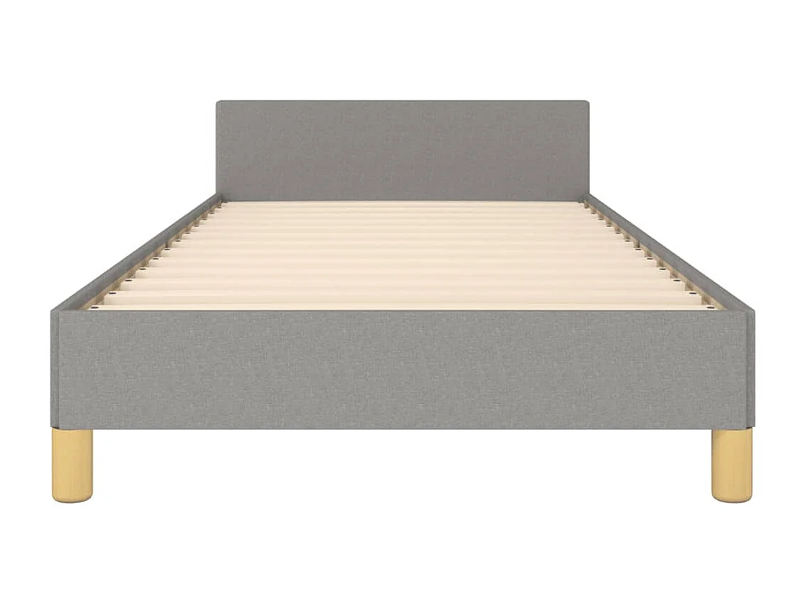 Estructura de cama sin colchón con cabecero gris claro 90x190cm