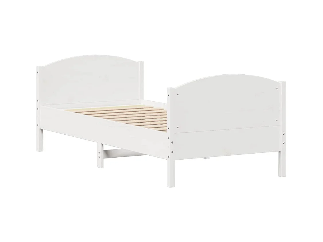 Bedframe zonder matras wit 75x190 cm massief grenenhout