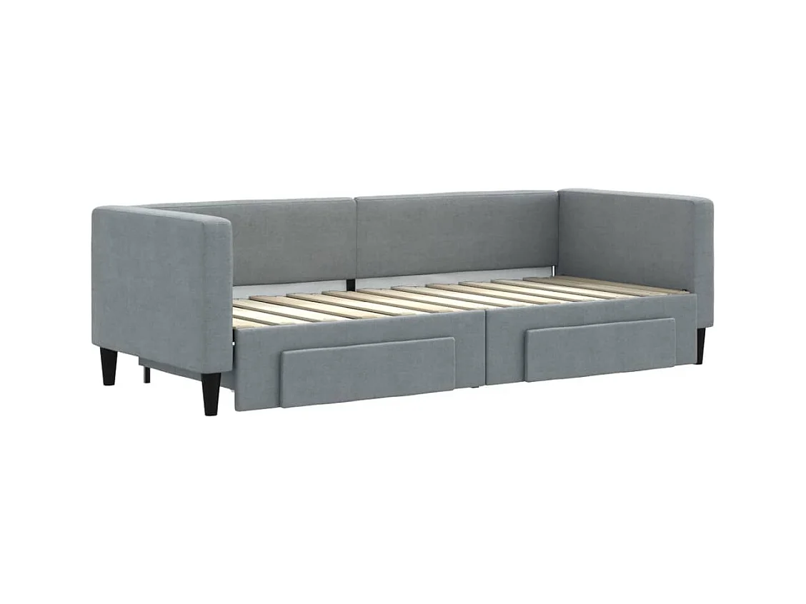 Tagesbett mit Ausziehbett und Schubladen ohne Matratze 80x200 cm