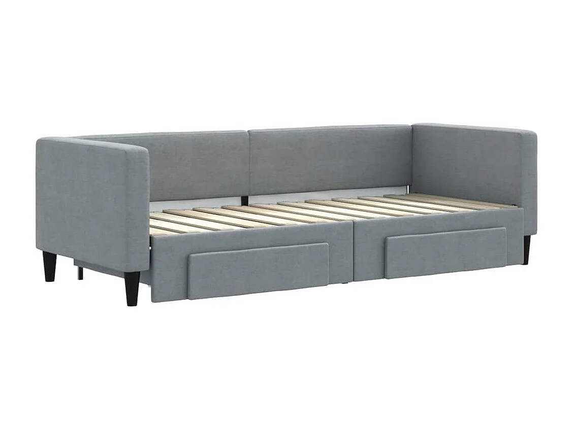 Lit de jour avec gigogne et tiroirs sans matelas 80x200 cm