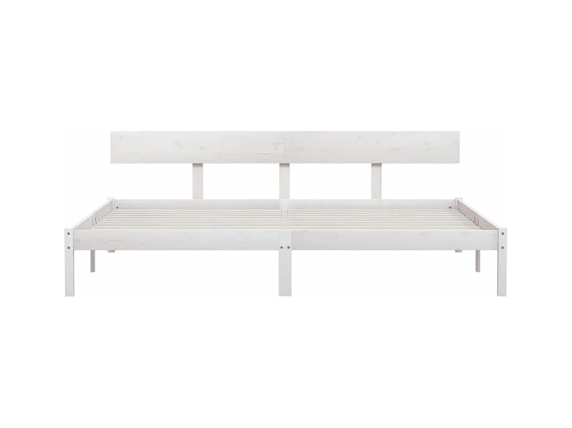 Weißer Massivholzbettrahmen ohne Matratze