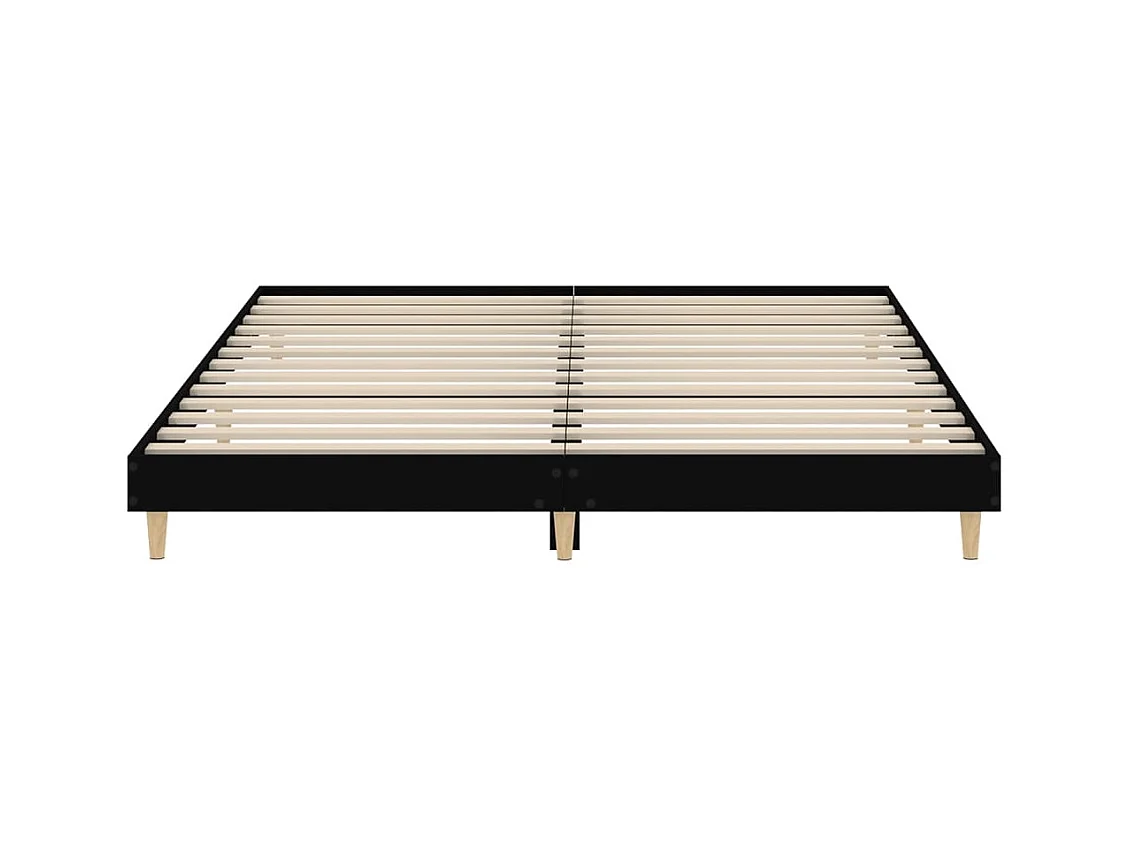 Cadre de lit sans matelas noir 200x200 cm bois d'ingénierie