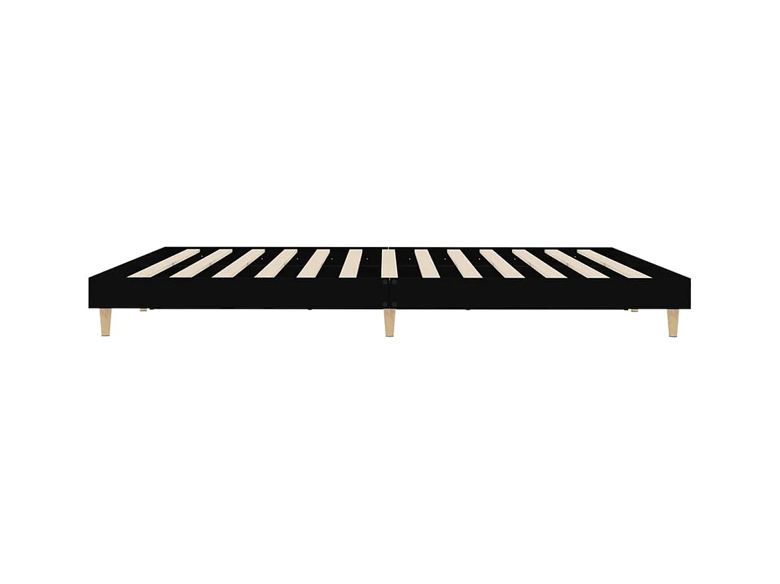 Cadre de lit sans matelas noir 200x200 cm bois d'ingénierie