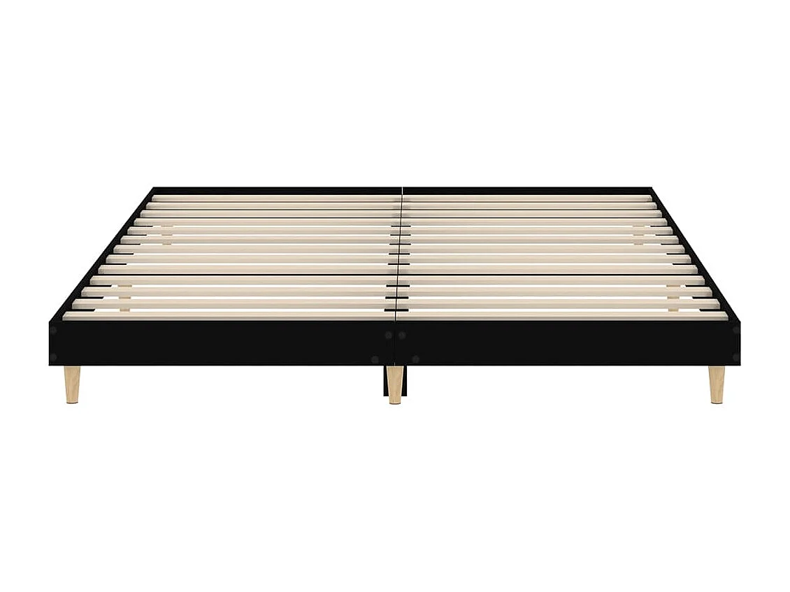 Struttura letto senza materasso nero 200x200 cm in legno ingegnerizzato