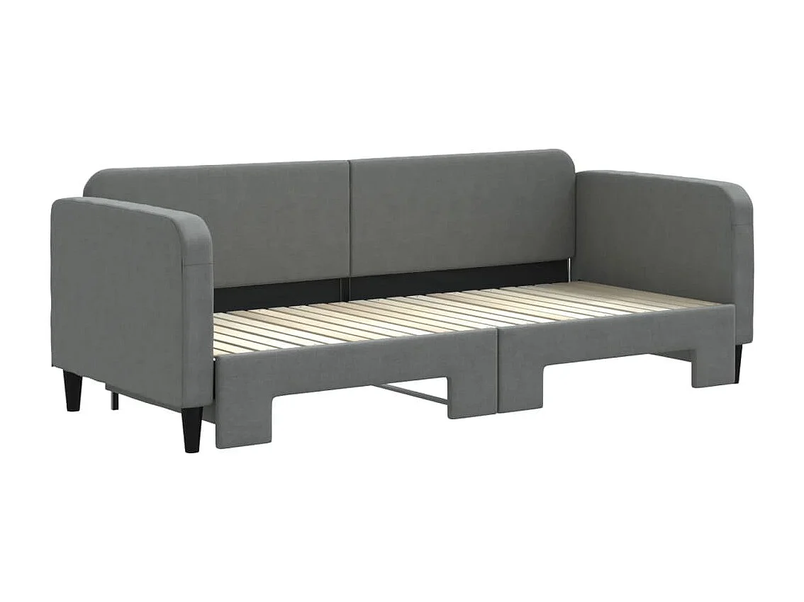 Lit de jour avec gigogne sans matelas gris foncé 80x200 cm