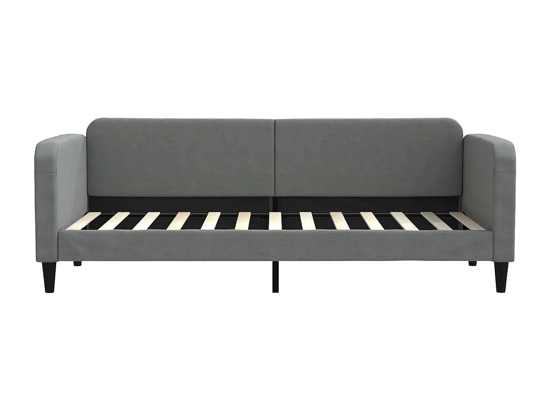 Lit de jour avec gigogne sans matelas gris foncé 80x200 cm