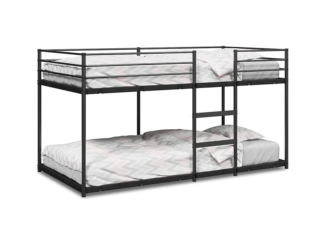 Letto a castello senza materasso nero 107x203 cm acciaio