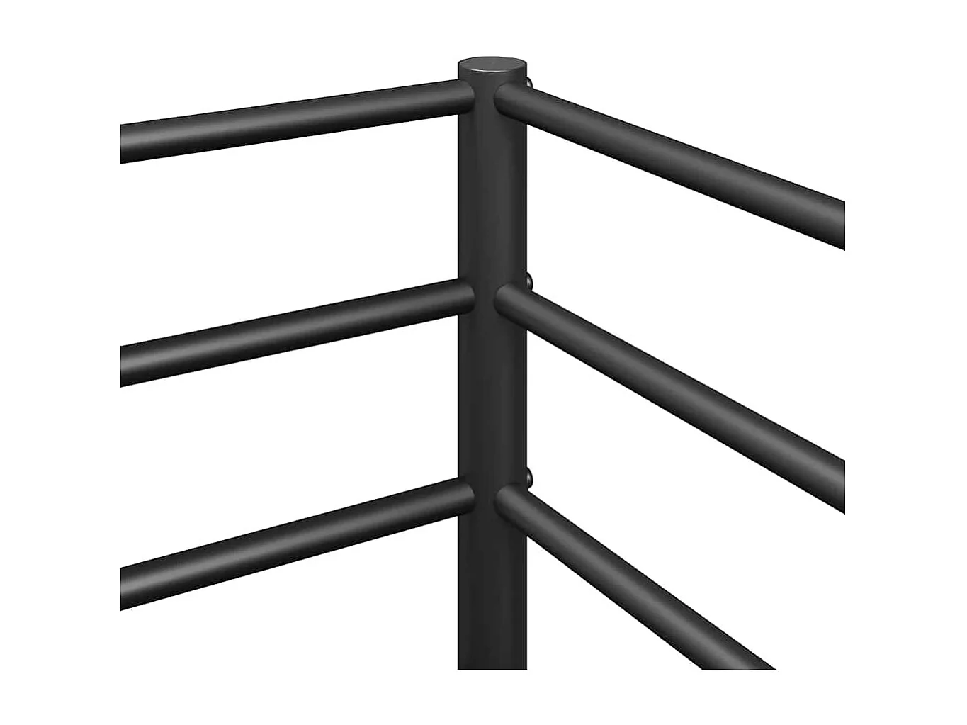 Letto a castello senza materasso nero 107x203 cm acciaio