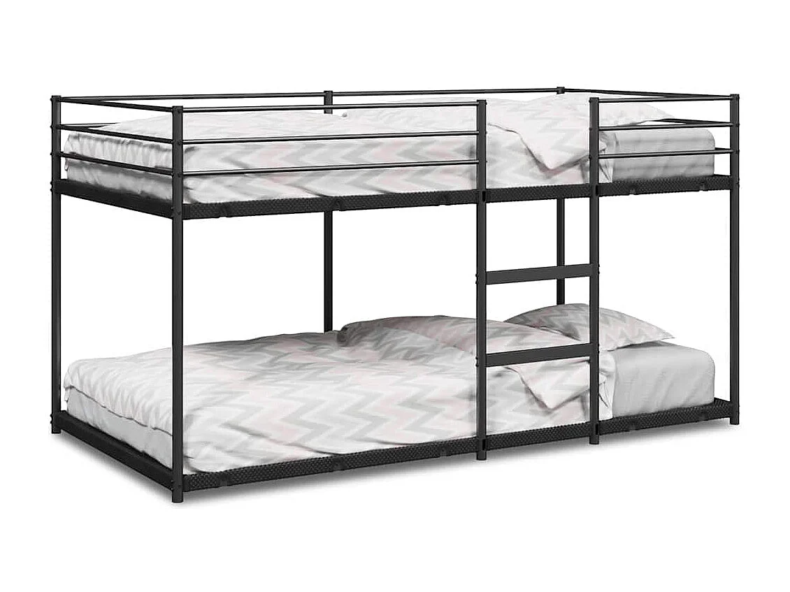 Lit superposé sans matelas noir 107x203 cm acier