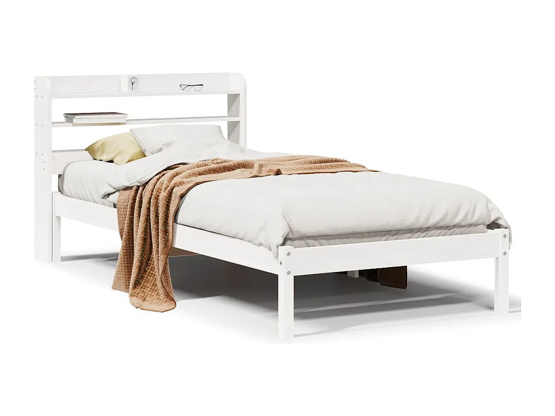 Struttura letto senza materasso bianco 90x200 cm in legno massello di pino