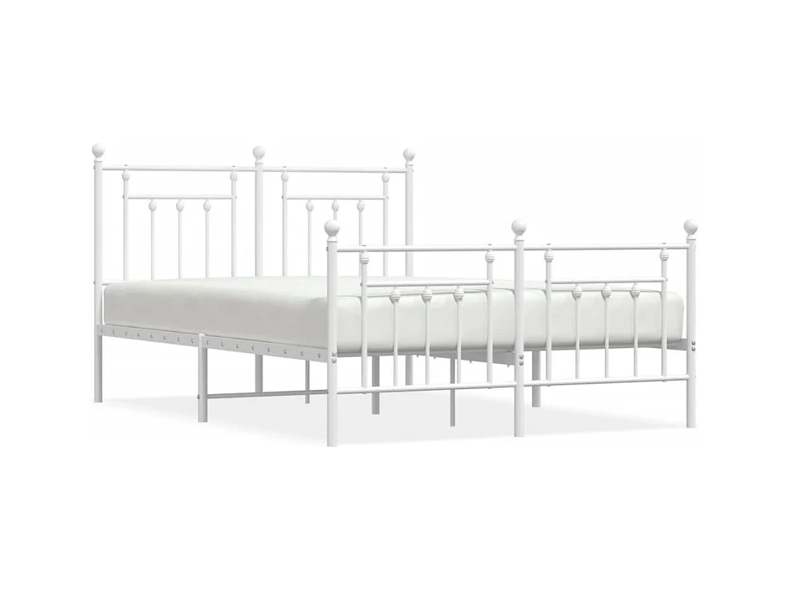 Estructura de cama de metal sin colchón ni piecero blanco 140x190 cm
