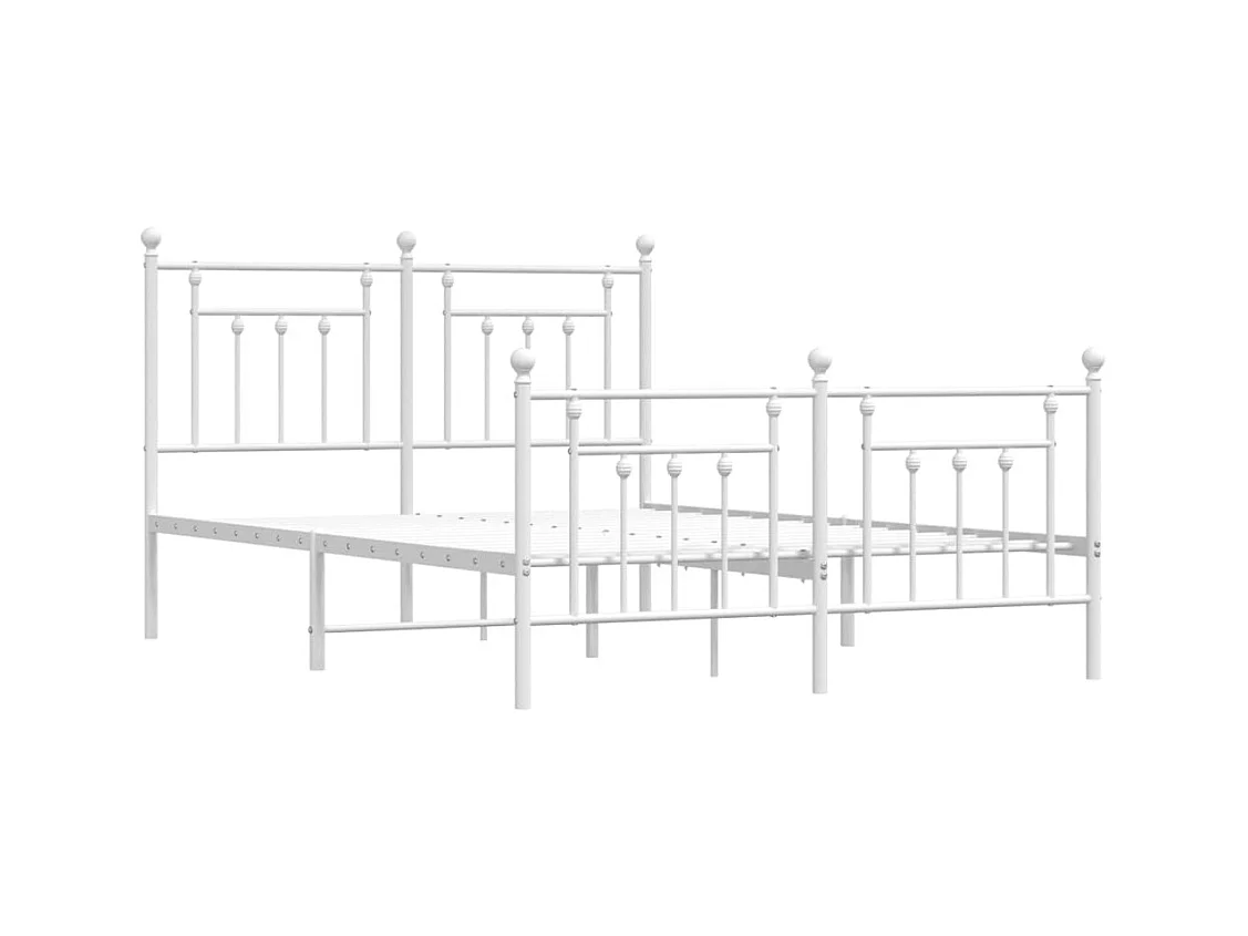 Estructura de cama de metal sin colchón ni piecero blanco 140x190 cm