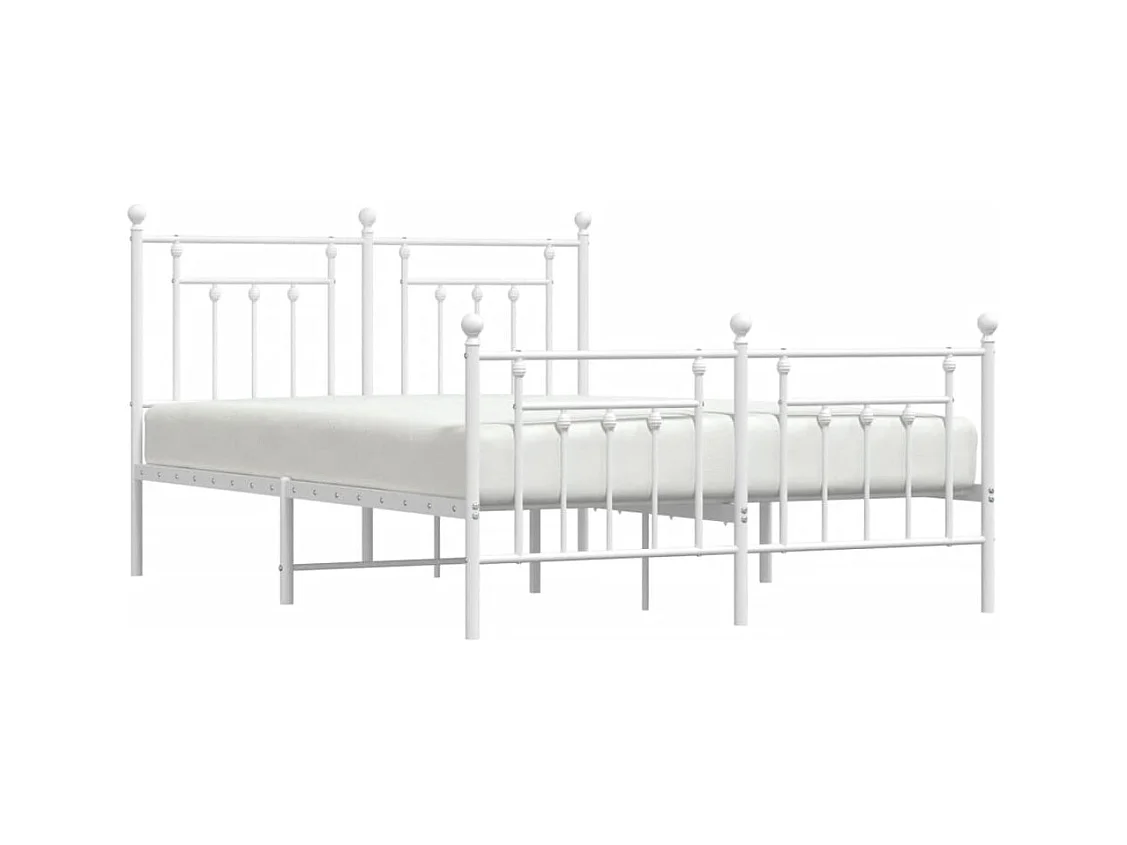Estructura de cama de metal sin colchón ni piecero blanco 140x190 cm