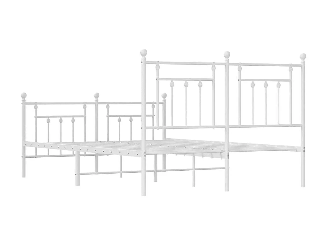 Estructura de cama de metal sin colchón ni piecero blanco 140x190 cm